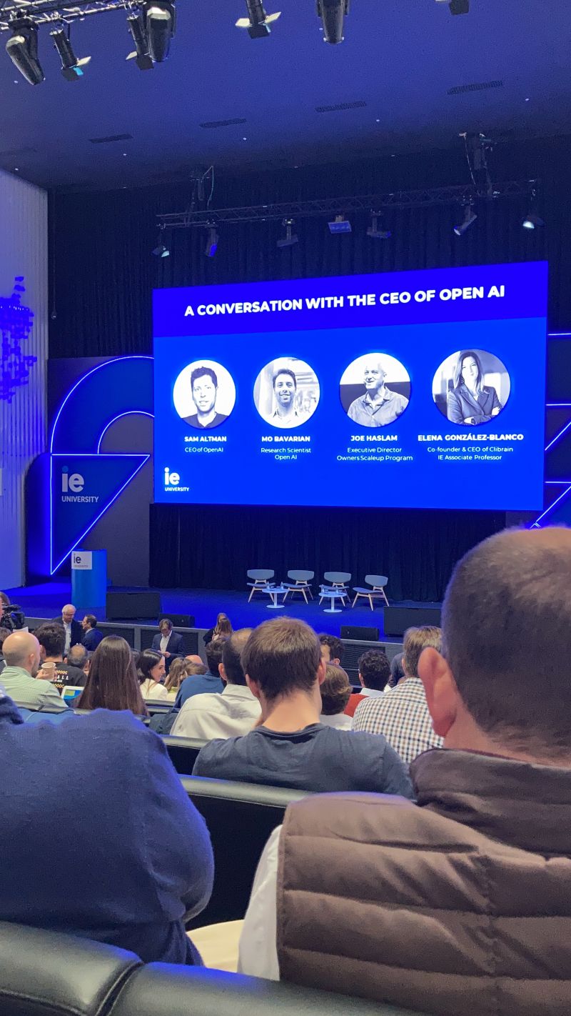 Event slide: conversation with the CEO of OpenAI