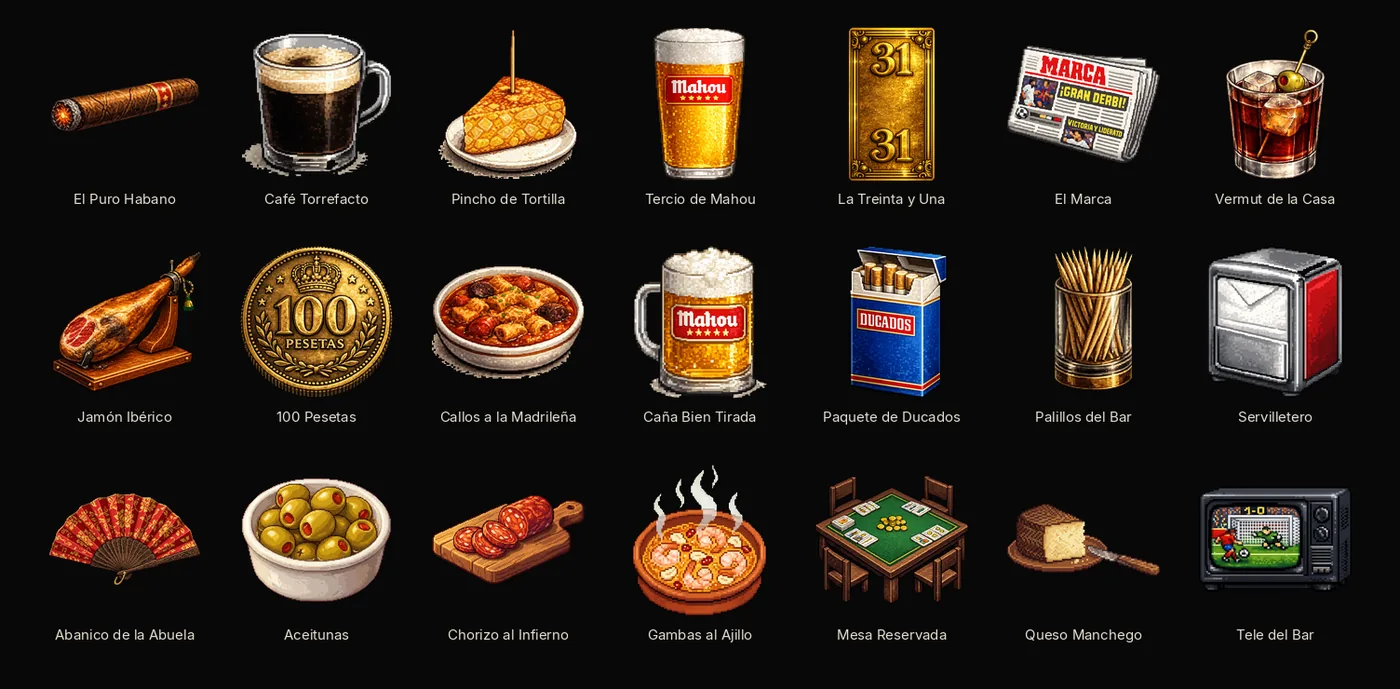 Musatro: the 21 tavern items